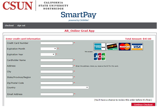 Enter credit card information.