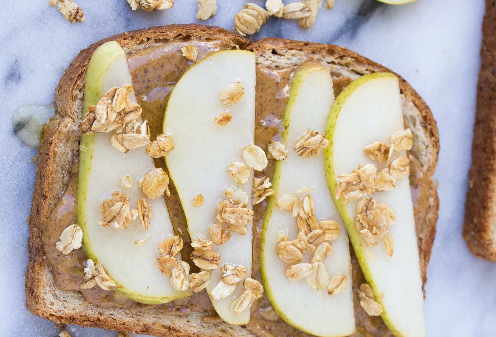 Pear Almond Butter Toast