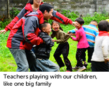 Teachers playing with our children, like one big family