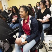 students in lactation education class