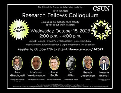 15th Annual Research Fellows Colloquium flier