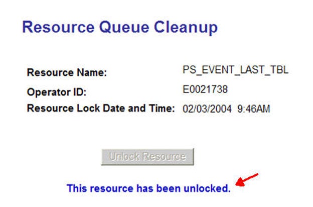 If resource is locked, click the unlock resource button.
