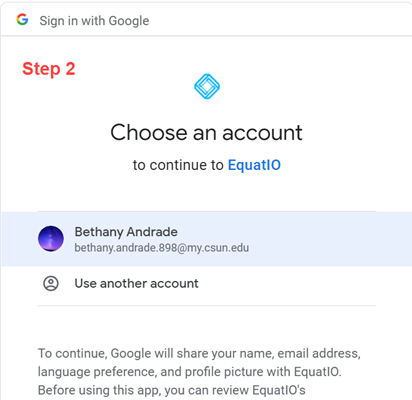 Step 2: sign in with C S U N email address