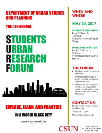 Department of Urban Studies and Planning’s 5th Annual Student Urban Research Forum (SURF)