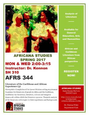 AFRS 344: Literature of the Caribbean and African Experience Flyer