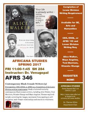 AFRS 346: Contemporary Black Female Writers Flyer
