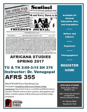 AFRS 355: Black World News Practicum Flyer