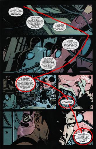 Black Widow 6, page 1, by Samnee et al., diagrammed