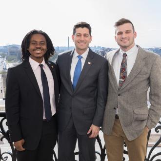 ordan Dixon-Hamilton and Jacob Bliss with House Speaker, Paul Ryan