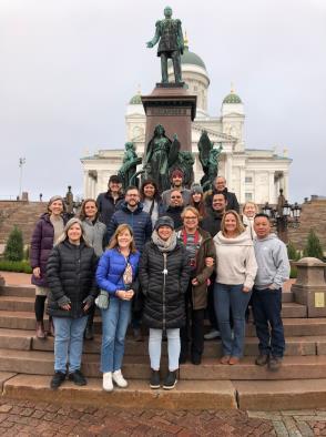 US Fulbright Scholars to Finland 2021-2022 taken in the Senate Square