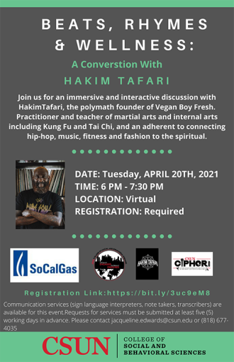 Beats, Rhymes and Wellness Event Flyer