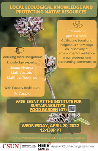 Local Ecological Knowledge and Protecting Native Resources Event Flyer