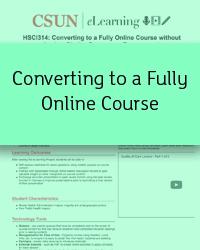 Converting to a Fully Online Course. 