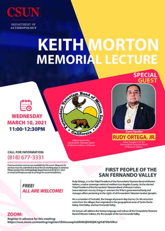 Keith Morton Lecture with Rudy Ortega, Jr. Event Poster