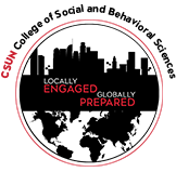 CSUN College of Social and Behavioral Sciences, Locally Engaged Globally Prepared Logo