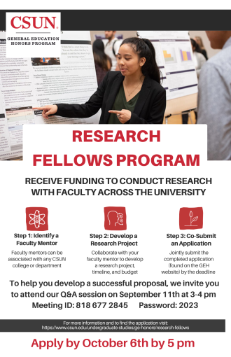This is a flyer of the GE Honors Fellowship which contains all of the important details about the fellowship. Please email us if you have any questions.