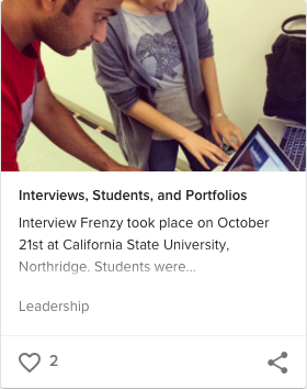 Interviews, Students, and Portfolios. 