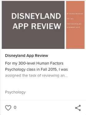 Disneyland App Review entry example
