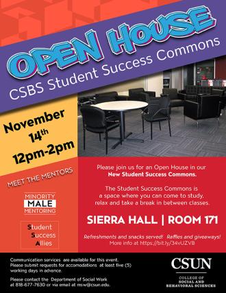 Student Success Commons Open House Flyer