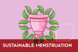Pink sustainable menstruation logo