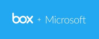 Box and Microsoft logo. 