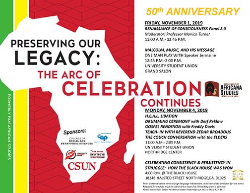 50th Anniversary Africana Studies Week flyer