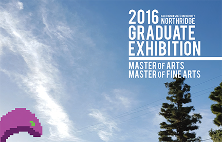 clouds in sky with 2016 Grad Exhibit announcement