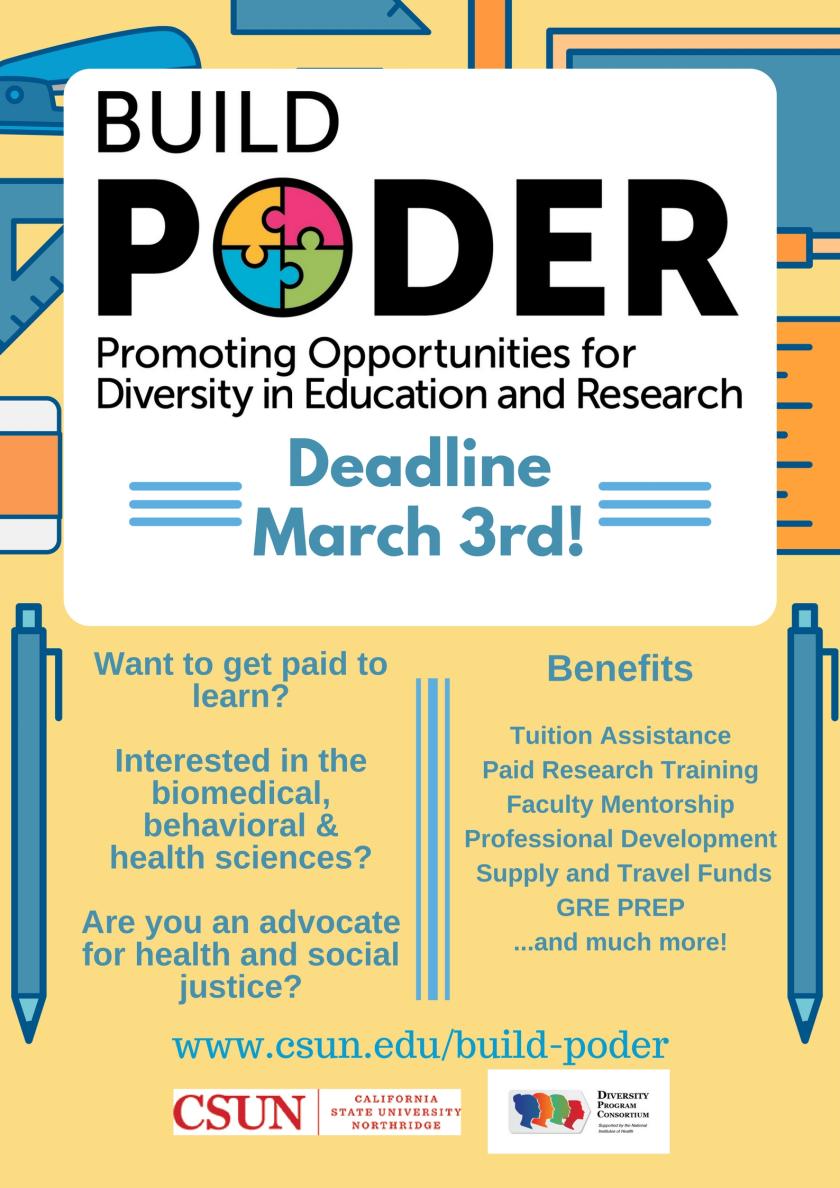 Deadline to apply for BUILD PODER is Friday, March 3!