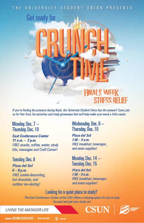 Crunch Time at the USU: Dec. Dec. 7 - Dec. 15