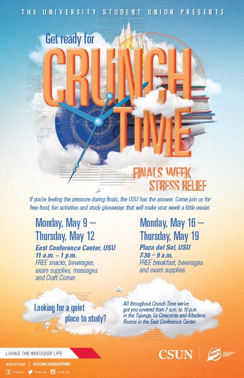 Crunch Time at the USU: Monday, May 9 - Thursday, May 19