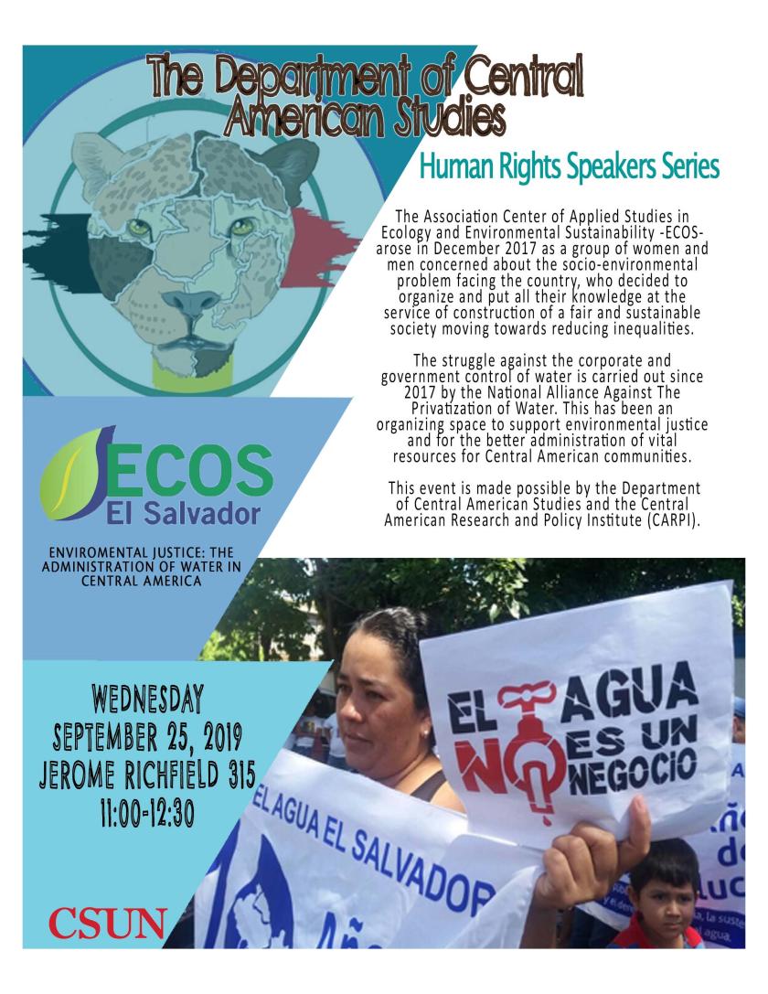 Flyer for Human Rights Speakers Series on 09/25/19