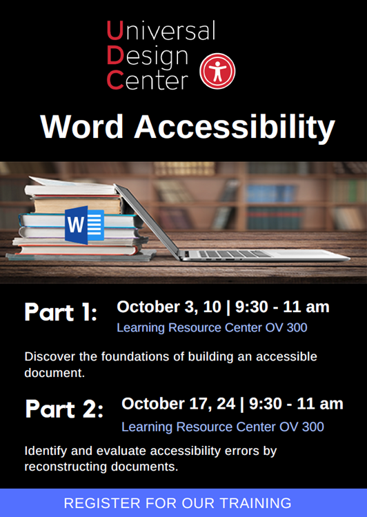 Word Accessibility training flyer