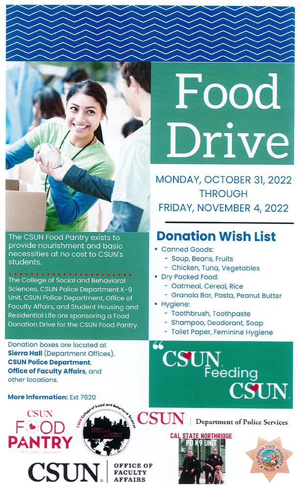 CSBS Food Drive Flyer