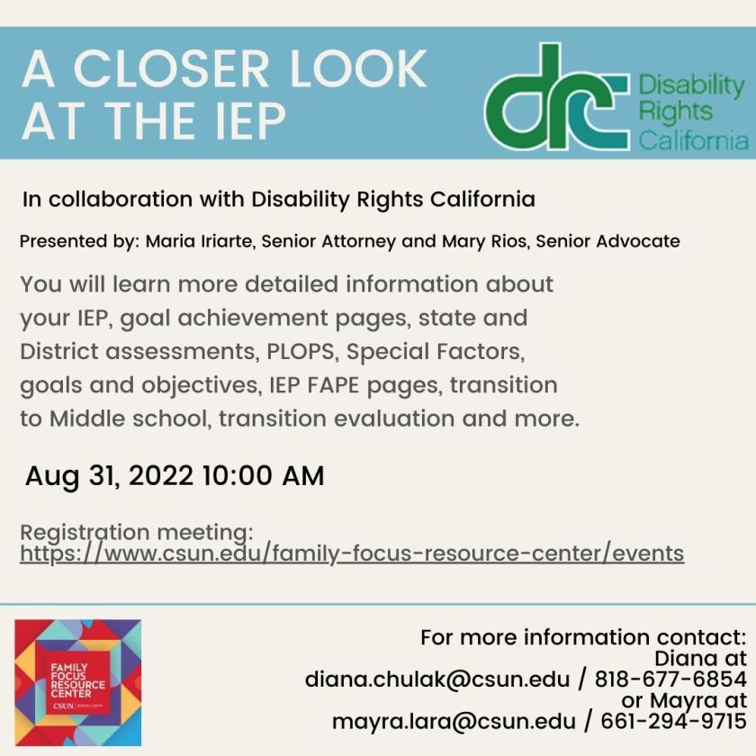 Closer Look at IEP English flyer