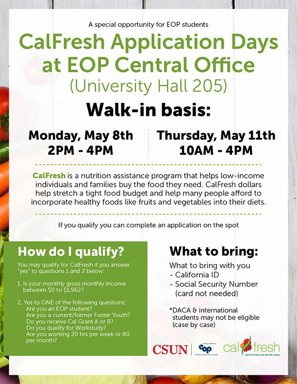 CalFresh Application Days at EOP Central Flyer