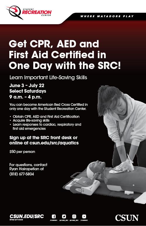 American Red Cross CPR, AED and First Aid Training | June 3 - June 22 | Thousand Oaks Room, USU