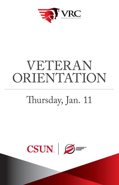 Veteran Orientation | Thursday, Jan. 11