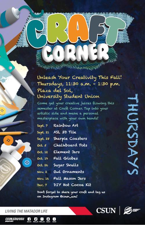 Corner Craft | September 7, 11:30 a.m. to 1:30 p.m