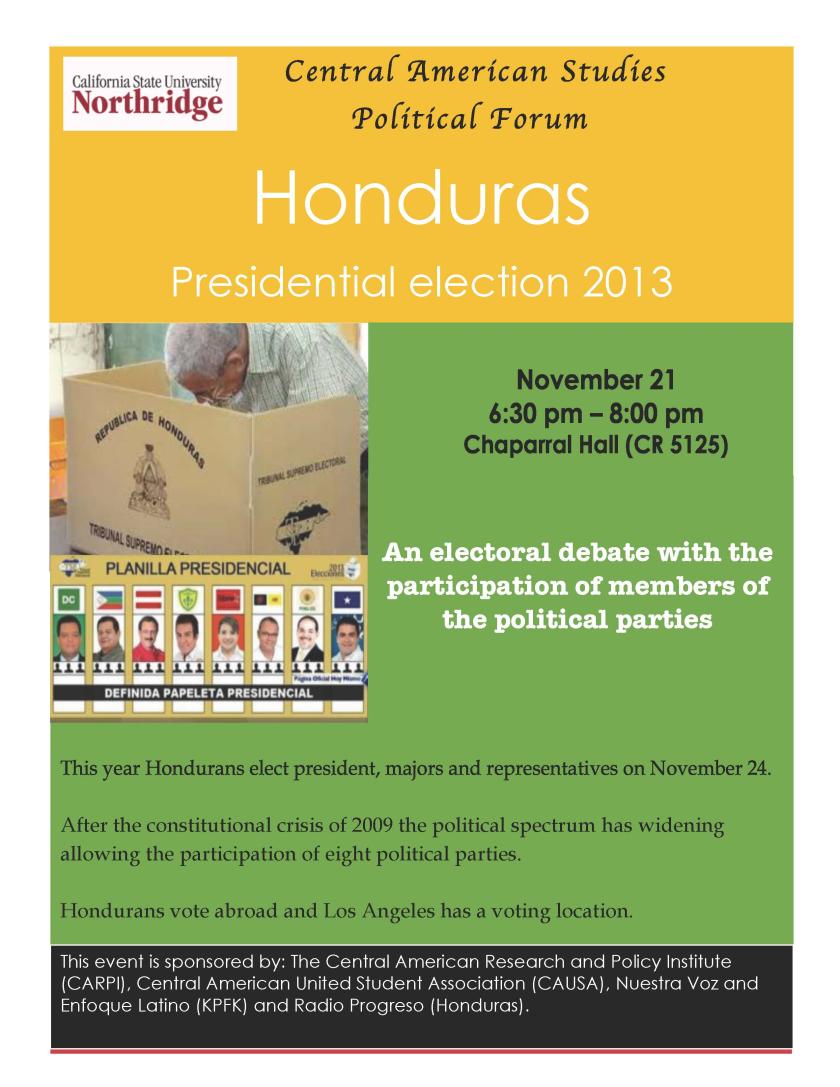 Elecciones Honduras flyer