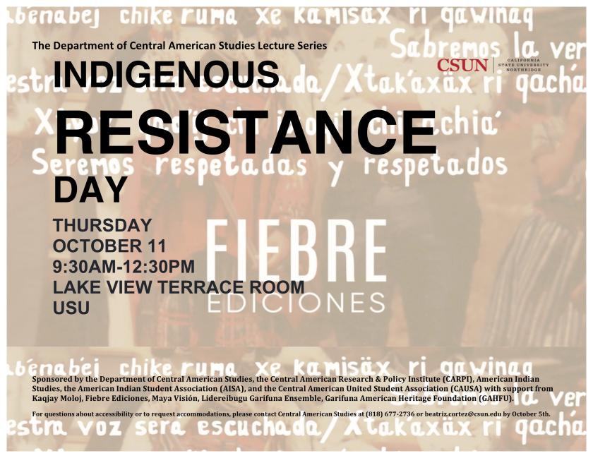 Indigenous Resistance Day flyer