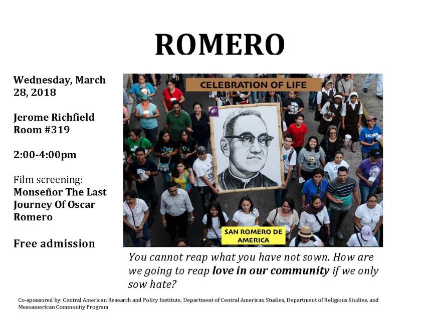 Romero event on 03/28/18