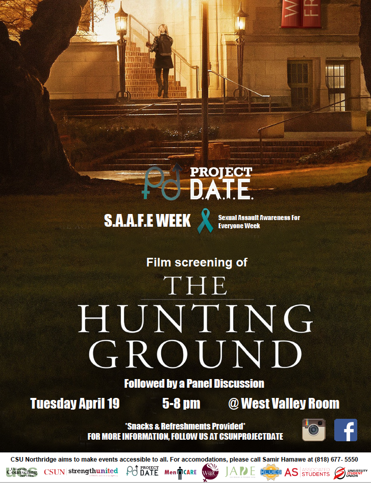 Project DATE SAAFE Week The Hunting Ground Flyer Deck Image