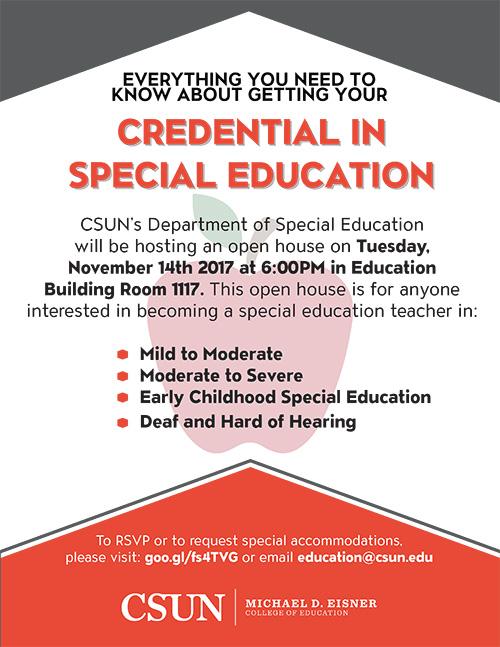 Special Education open house flyer