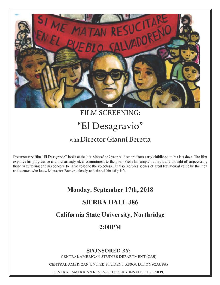 Flyer for El Desagravio screening
