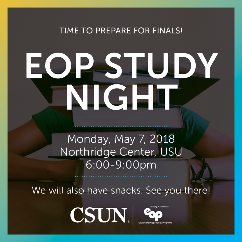 EOP Study Night SP2018 Flyer