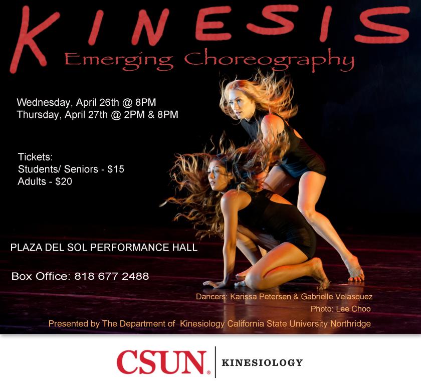 poster shows dancers and offers performance information which is repeated in the accompanying text.