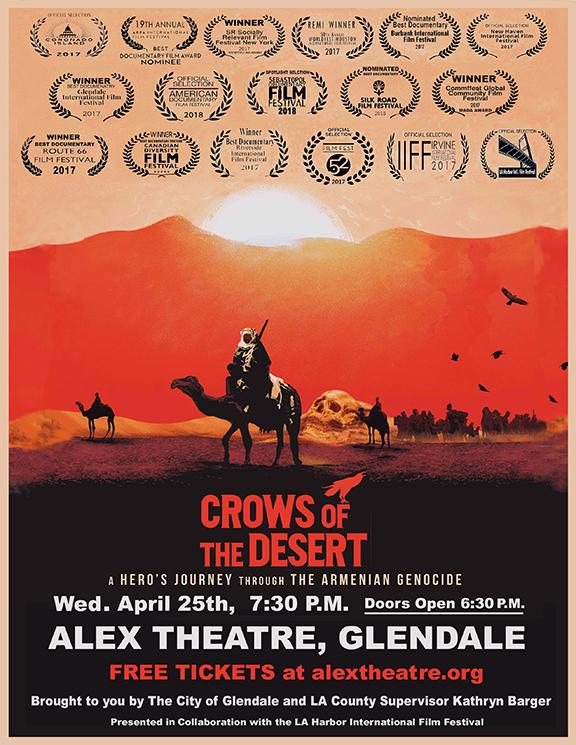 flyer announcement of film screen of CROWS OF THE DESERT