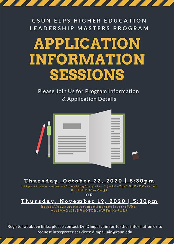 ELPS Higher Ed Info Session, description in accompanying text