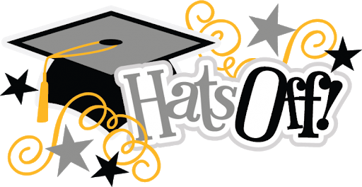 A graduation cap and the words &quot;Hats off&quot;