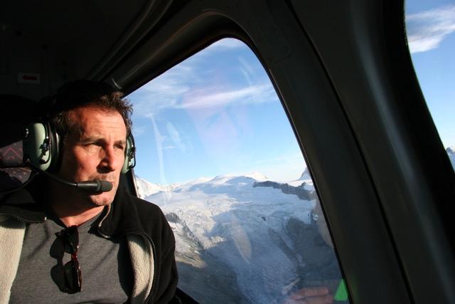 Michael Kelem filming from helicopter